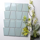 Gạch men sứ xanh lam hình thang ốp tường nhà bếp, phòng tắm, phòng khách