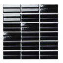 Gạch ốp tường lát mosaic men sứ hình dạng không đều màu đen trang trí nhà cửa cao cấp