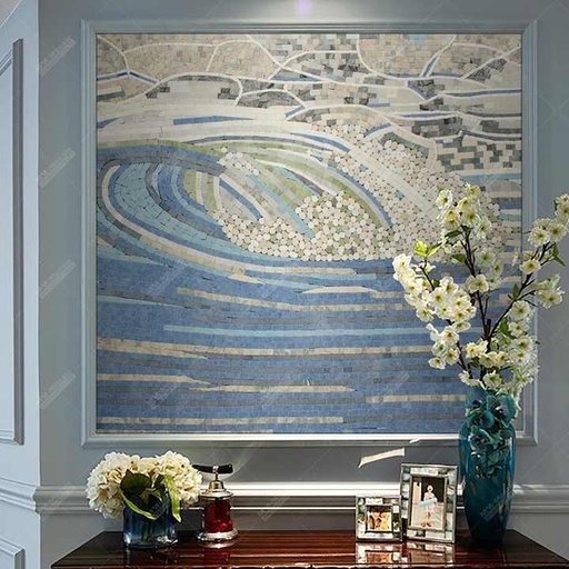 [106628773970] Gạch khảm đá hoa cương hình lục giác cắt tay