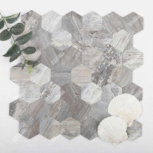 [101829590496] Miếng dán gốm tự dính hình lục giác composite PVC