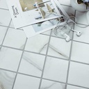 Gạch khảm sứ in phun khổ 3x3 inch màu trắng Calacatta hình vuông dùng cho bể bơi