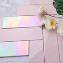 Gạch ốp tường nhà tắm men sứ hình chữ nhật cầu vồng óng ánh màu hồng