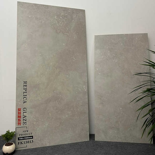 [106953556628] Gạch men sứ màu xám nhạt bề mặt mờ kích thước 750x1500mm & 600x1200mm