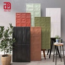 Gạch ốp tường 3D lõm lồi màu xanh lục cao cấp phong cách Bắc Âu 300x600mm