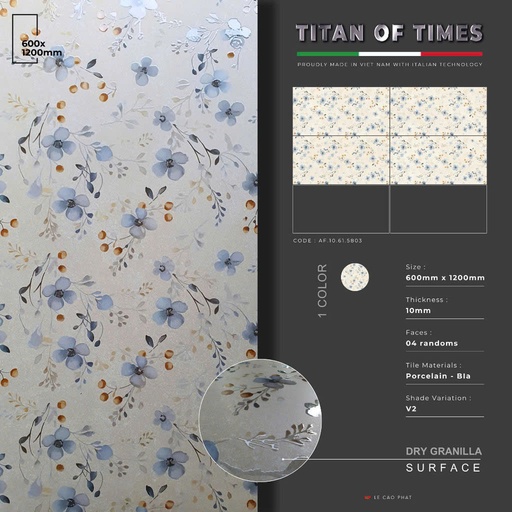 [AF.10.61.5803] Gạch 60x120 dày 10 ly Hiệu Ứng Rải Hạt cao cấp AF.10.61.5803