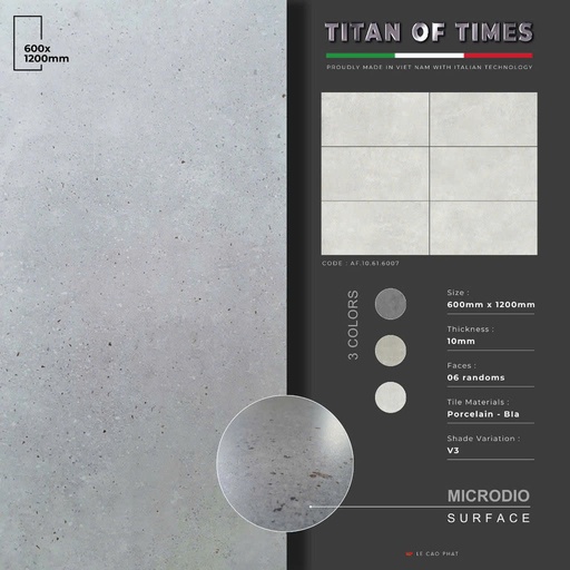 [AF.10.61.6007] Gạch 60x120 dày 10 ly Mờ tinh thể cao cấp AF.10.61.6007