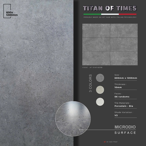 [AF.10.61.6008] Gạch 60x120 dày 10 ly Mờ tinh thể cao cấp AF.10.61.6008