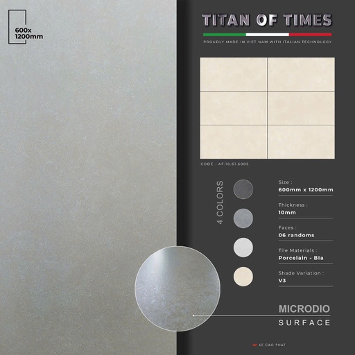 [AF.10.61.6005] Gạch 60x120 dày 10 ly Mờ tinh thể cao cấp AF.10.61.6005