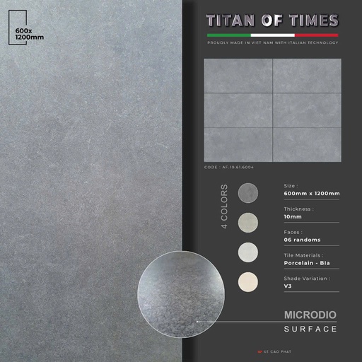 [AF.10.61.6004] Gạch 60x120 dày 10 ly Mờ tinh thể cao cấp AF.10.61.6004