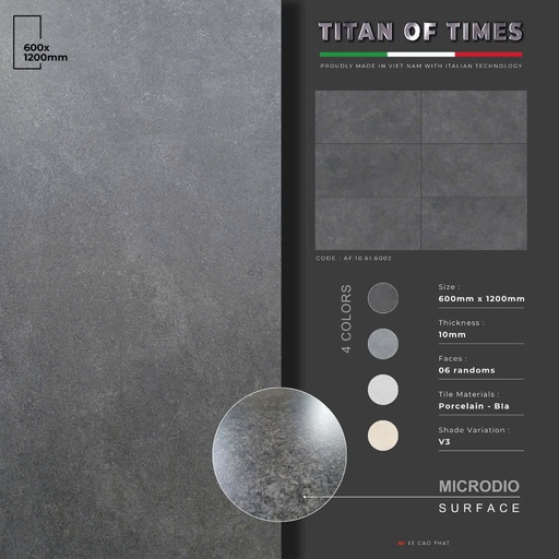 [AF.10.61.6002] Gạch 60x120 dày 10 ly Mờ tinh thể cao cấp AF.10.61.6002