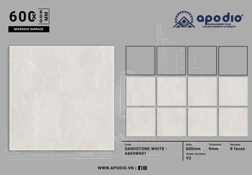 [APODIOA66SW601(MATTTINHTHỂ)] Gạch ốp lát Apodio A66SW601 (Matt tinh thể)