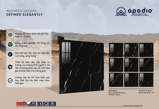 [APODIO88199903(Bóngvitinh)] Gạch ốp lát Apodio 88199903 (Bóng vi tinh)