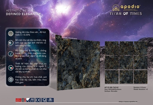 [GạchApodio80x80AF.10.88.76041] Gạch ốp lát Apodio 80x80 AF.10.88.76041 - Matt Tinh thể