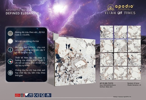 [GạchApodio80x80AF.10.88.71070] Gạch ốp lát Apodio 80x80 AF.10.88.71070 - Matt mịn