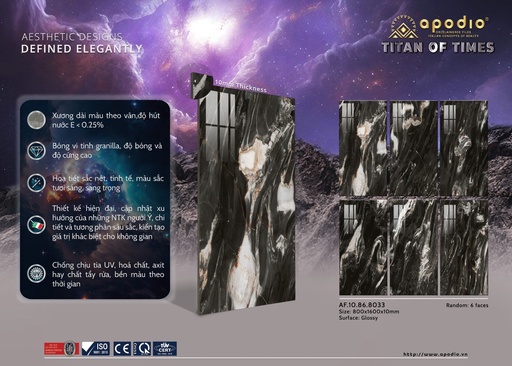 [AF.10.86.8033] Gạch Apodio 80x160 AF.10.86.8033 (Picasso Marble)