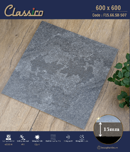 [F1566SB507] Gạch ốp lát Apodio CLASSICO F1566SB507 (Mờ) (15mm)