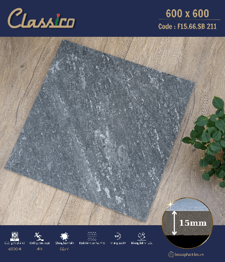 [F1566SB211] Gạch ốp lát Apodio CLASSICO F1566SB211 (Matt) (15mm)