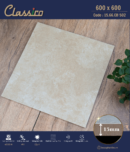 [1566CB502] Gạch ốp lát Apodio CLASSICO 1566CB502 (Matt) (15mm)