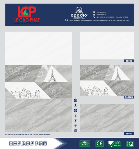 [3681036810D36910APODIO] Gạch ốp lát Apodio 36810 36810D 36910