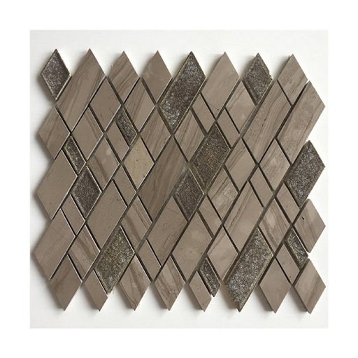 [DAISANB2B_G_15407431] Gạch mosaic hình thoi mix đá 260x300mm màu nâu