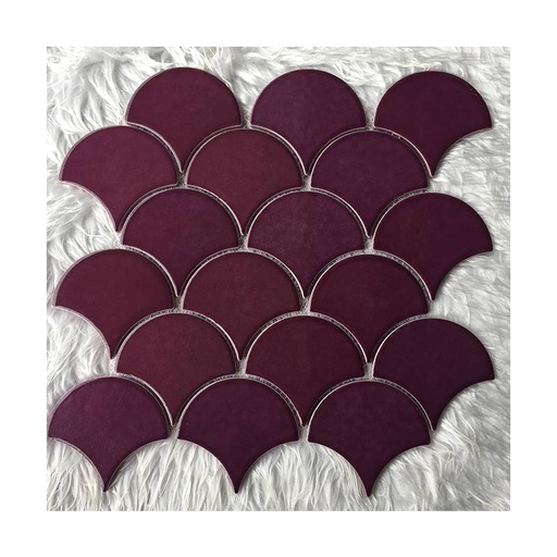 [DAISANB2B_G_19052521] Gạch mosaic gốm hình vảy cá trang trí hồ bơi 300x300mm YD-Y0909 màu tím