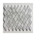 Gạch mosaic đá hình thoi 265x305mm màu trắng