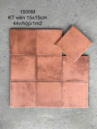 [1505M] Gạch thẻ cam men mờ KT 150x150mm (1h/1m/44v/17.5kg)1505M