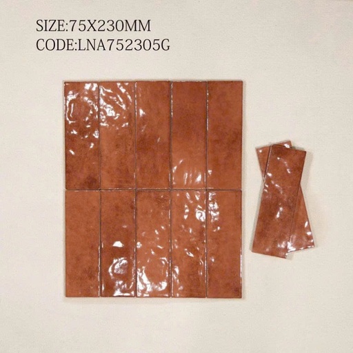 [752305G] Gạch thẻ vàng men bóng HPR 752305G KT 75x230mm