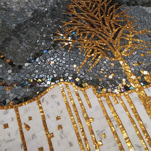 [104413411110] Tranh ghép gốm nghệ thuật họa tiết cây