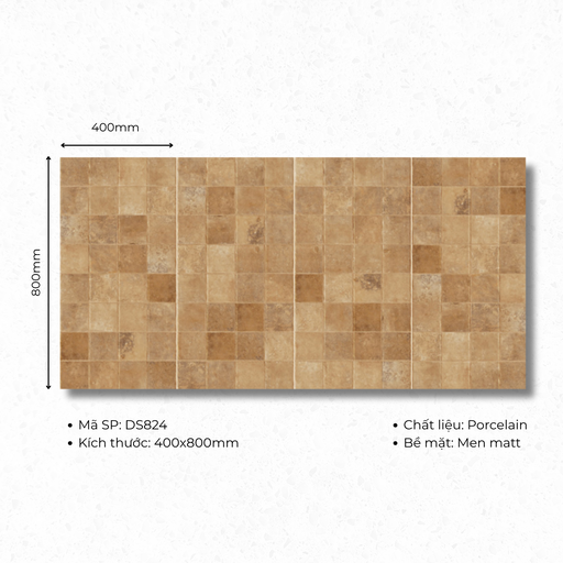 [DS824] Gạch ốp lát 400x800 mã DS824 (1thùng/ 1.92m2/ 6v/ 36,5kg)