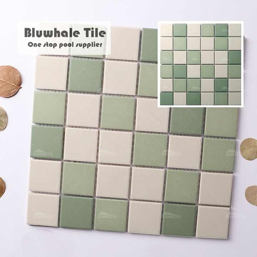 [106134005922] Gạch men khảm tường màu xanh lục, toàn thân, không tráng men, 2x2, loại thường