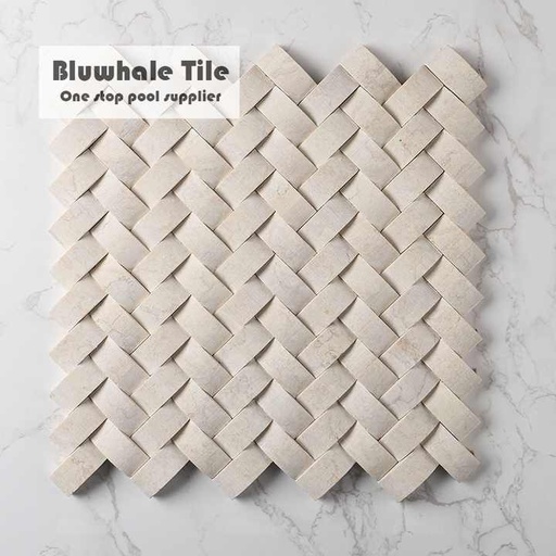 [105177535397] Gạch khảm đá tự nhiên mài phun nước Bluwhale Tile xưởng Phật Sơn 1x2 inch kiểu xương cá
