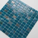 Gạch khảm thủy tinh bể bơi mạ vàng xanh óng ánh, dán chồng, kích thước 20x30mm, xuất xưởng Phúc Sơn, Trung Quốc