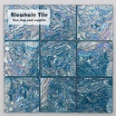 Gạch khảm thủy tinh hồ bơi mặt gợn sóng Bluwhale 97x97mm màu xanh óng ánh