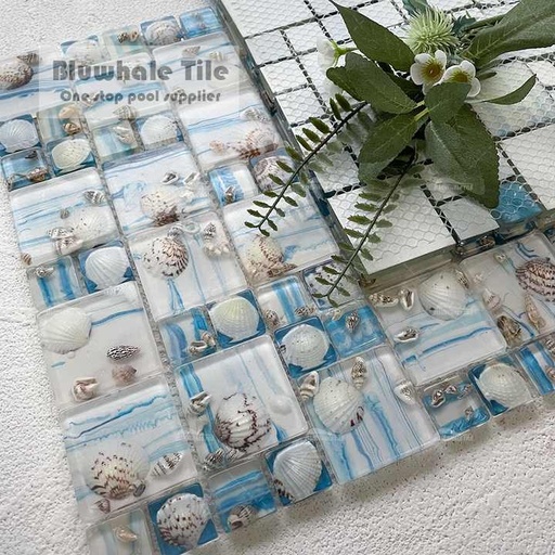[103686077732] Gạch MOSAIC Nhựa Epoxy Hình Vỏ Sò Vuông