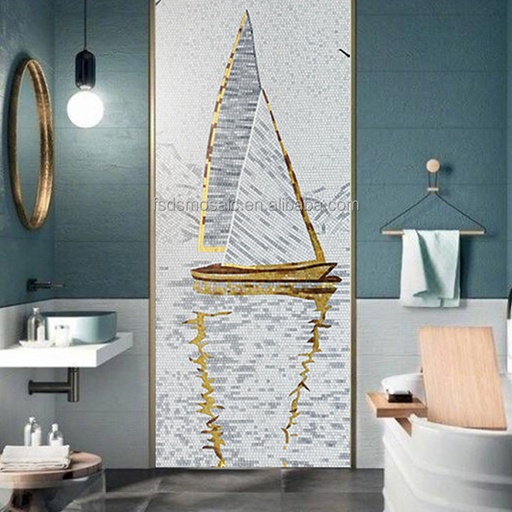 [103732778620] Tranh khảm mảnh kính trang trí tường phòng khách hành lang theo họa tiết nữ tính cao cấp đặt làm riêng