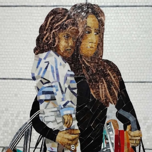 [105051578010] Tranh khảm kính cắt tay họa tiết người trên tường nội thất tùy chỉnh