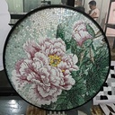 Tranh khảm kính thủ công hình hoa trang trí bàn