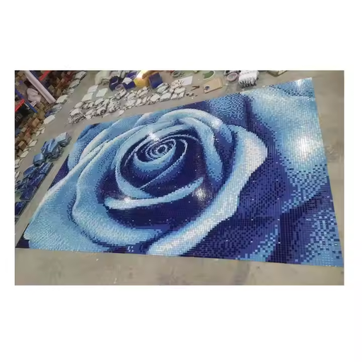 [106961082353] Gạch ốp tường mOSAIC kính nghệ thuật trang trí thủ công họa tiết hoa nhiều màu tùy chỉnh