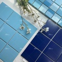 Gạch khảm men sứ xanh vuông 97x97mm (4x4 inch) chống thấm, kiểu cổ điển, giá xuất xưởng Phật Sơn